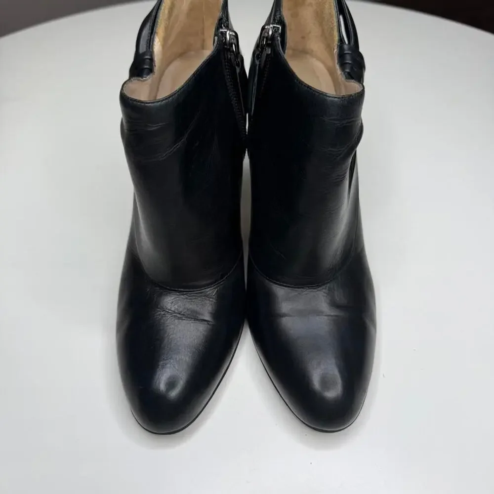 Valentino Garavani Black Leather Bow Ankle Boots Italy Sz 38 Luxury Stiletto - Picture 3 of 8